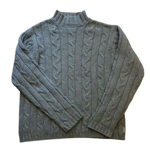 Vintage Abercrombie & Fitch Sweater Men's XL Green Speckled Donegal Cable Wool